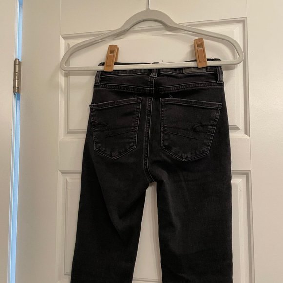 American Eagle Dream High Waisted Jegging, Black Denim | Size: 000 Regular Used - Picture 8 of 12